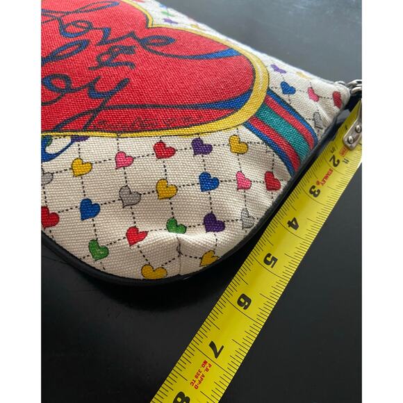 BRIGHTON 'Love & Joy' Canvas Crossbody Bag w/Leather Trim - Picture 8 of 9